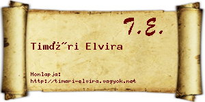 Timári Elvira névjegykártya